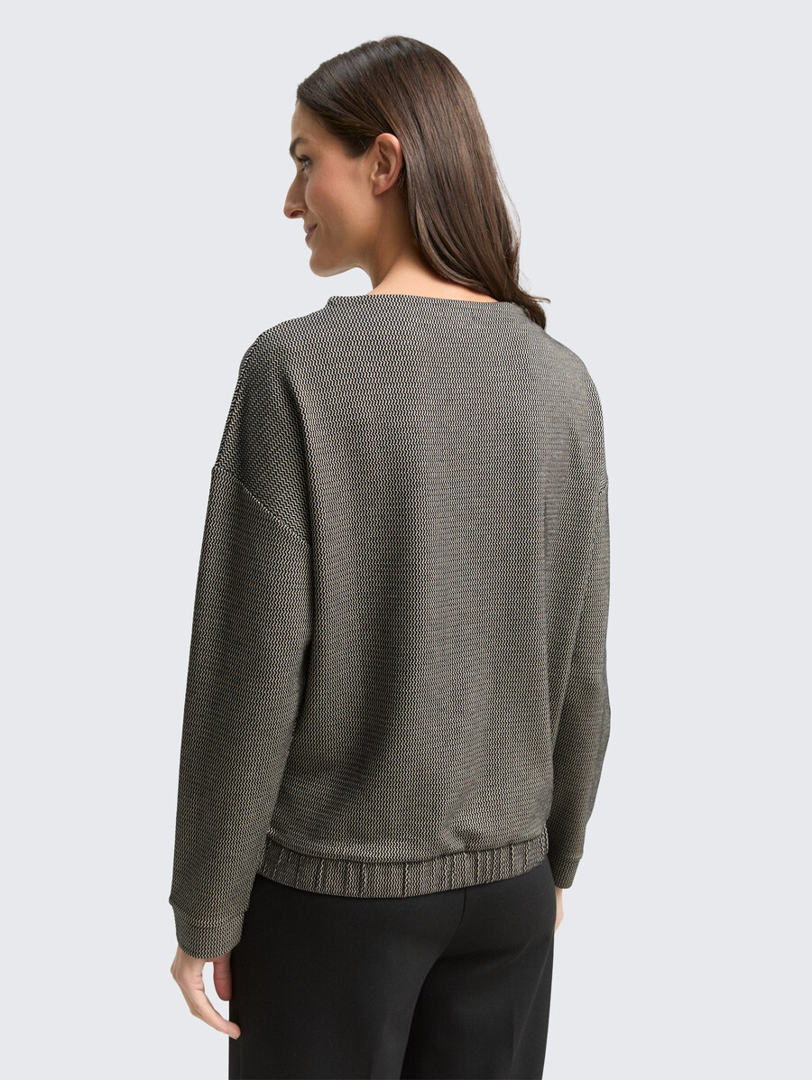 locker geschnittenes sweatshirt mit stehkragen