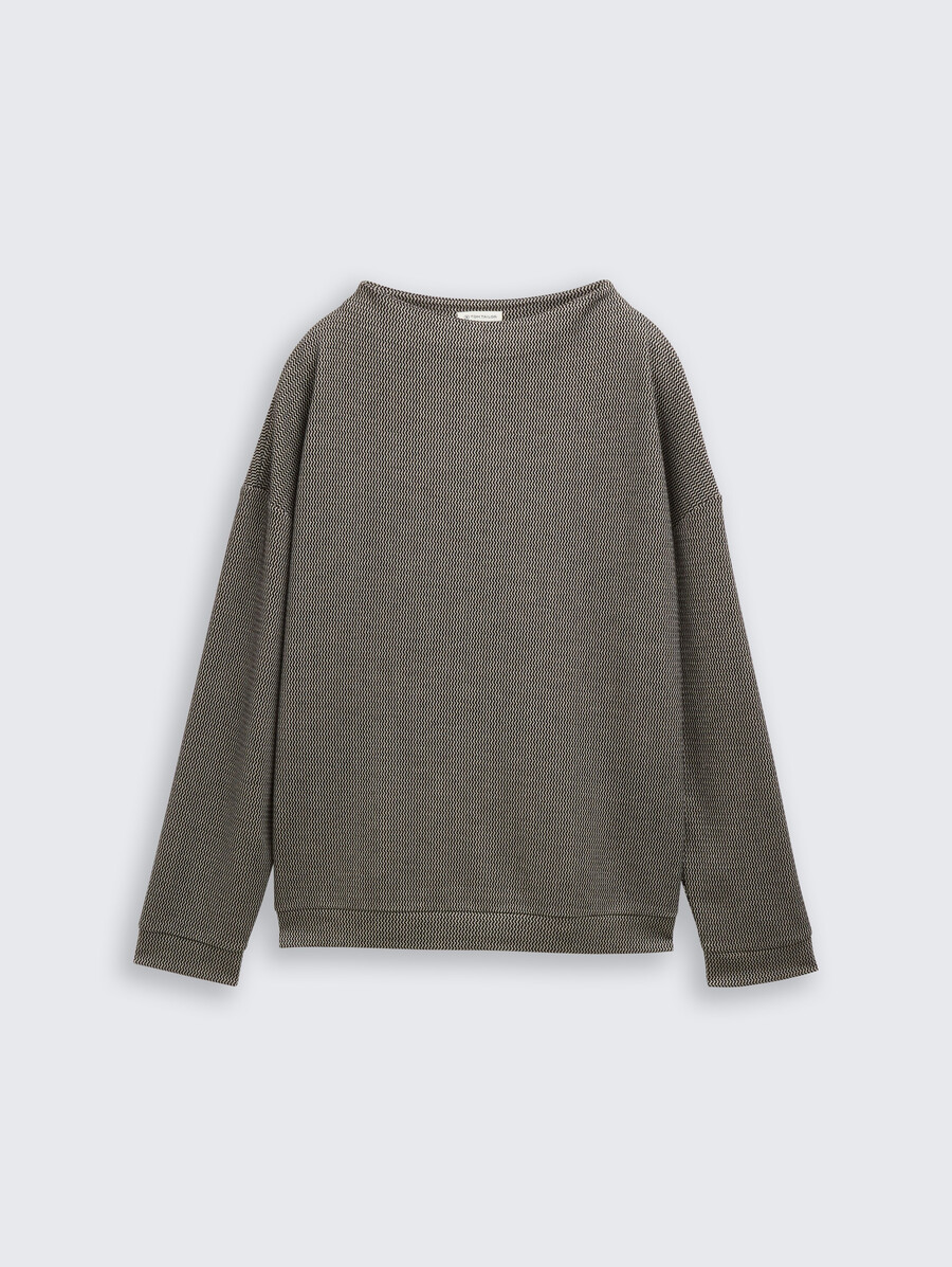locker geschnittenes sweatshirt mit stehkragen