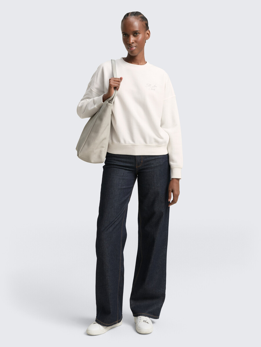 sweatshirt mit glitzerstickerei