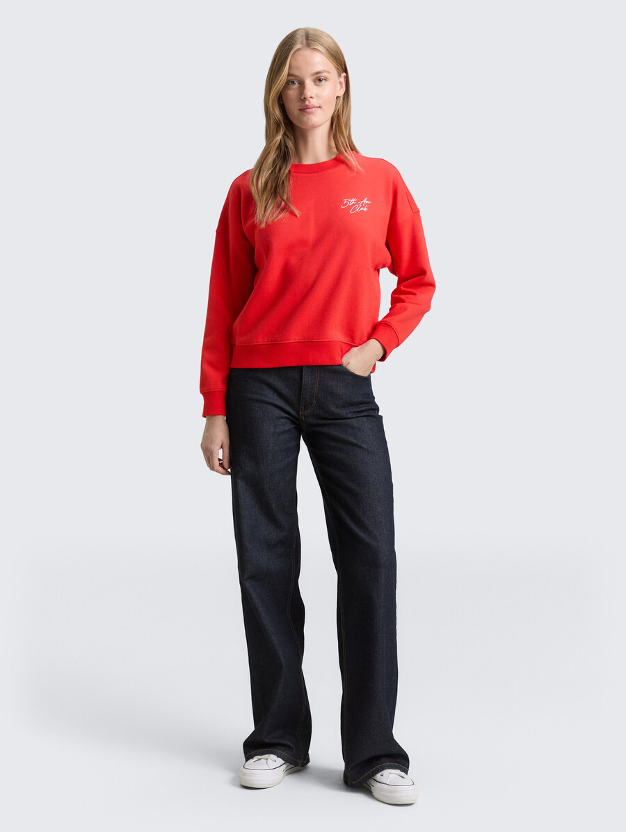 sweatshirt mit glitzerstickerei