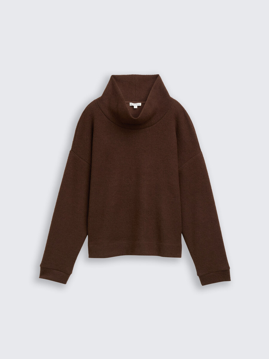 locker geschnittenes sweatshirt mit rollkragen