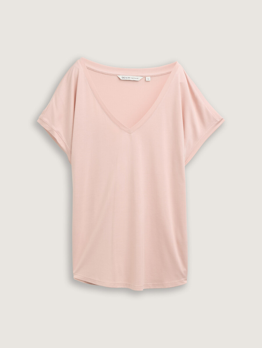 locker geschnittenes t-shirt mit v-ausschnitt