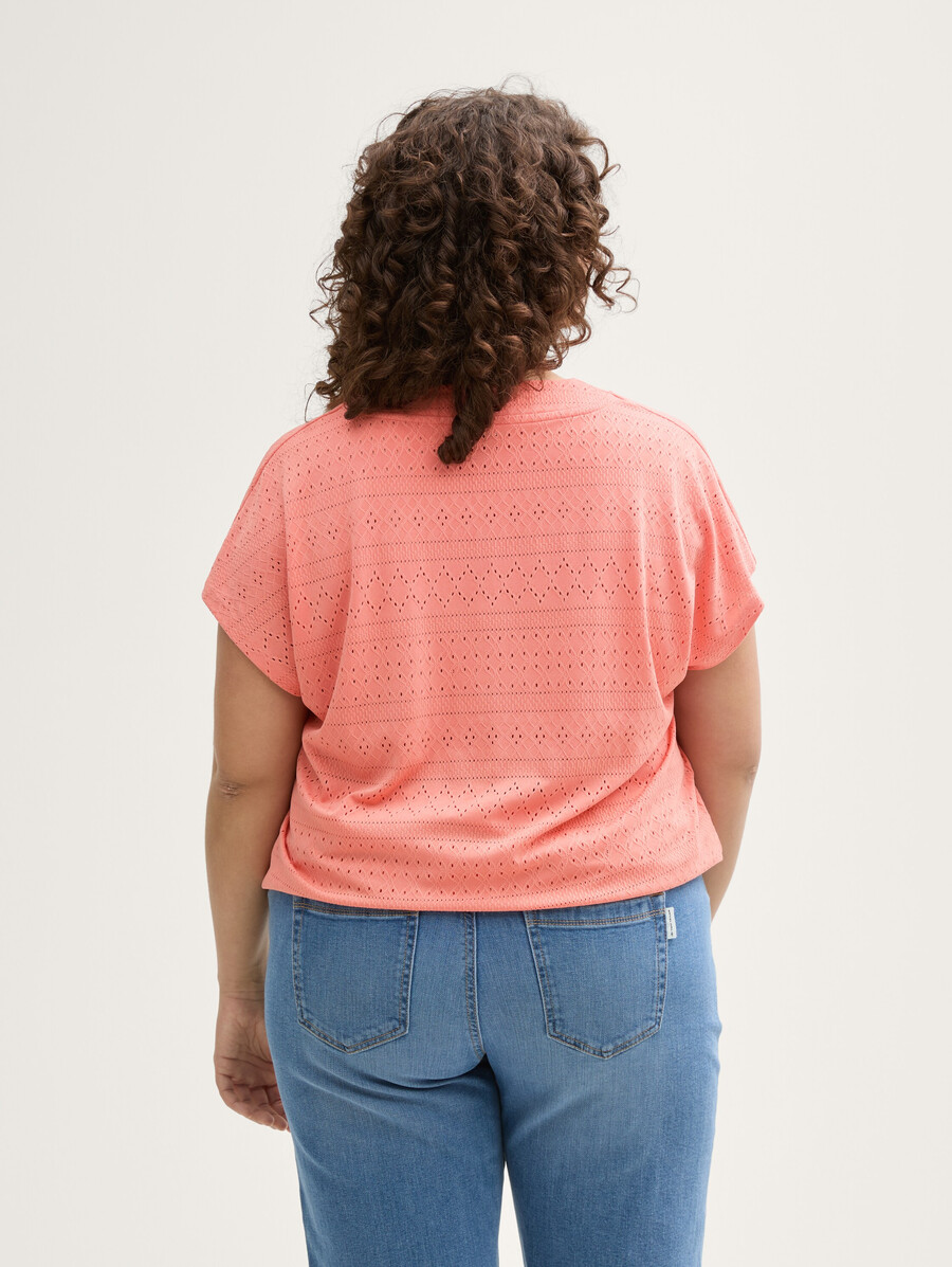 plus size - locker sitzendes ajour-t-shirt