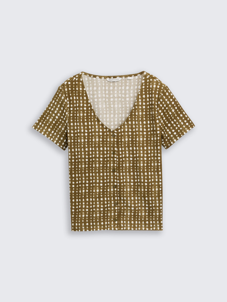 t-shirt mit dekorativer knopfleiste