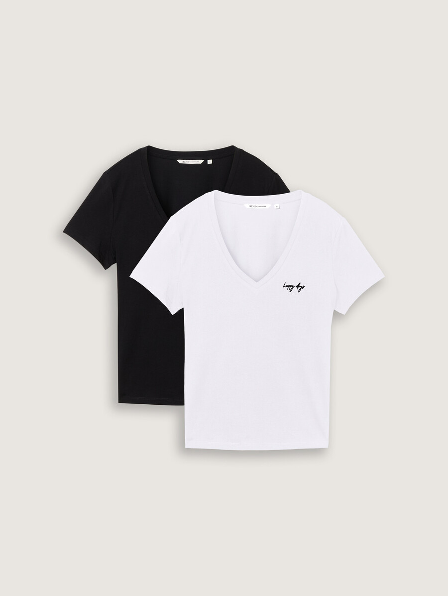 t-shirt mit v-ausschnitt im 2er-pack