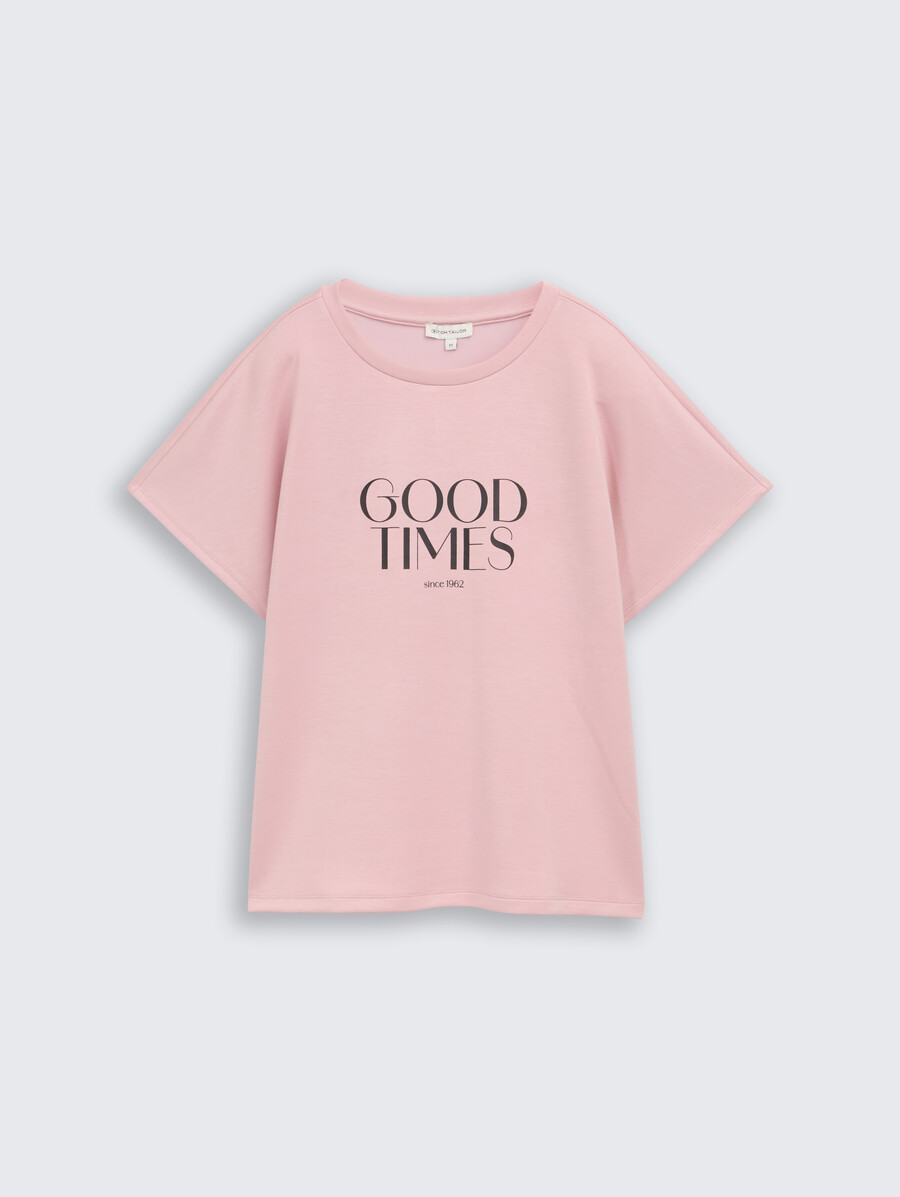 locker geschnittenes t-shirt mit aufdruck