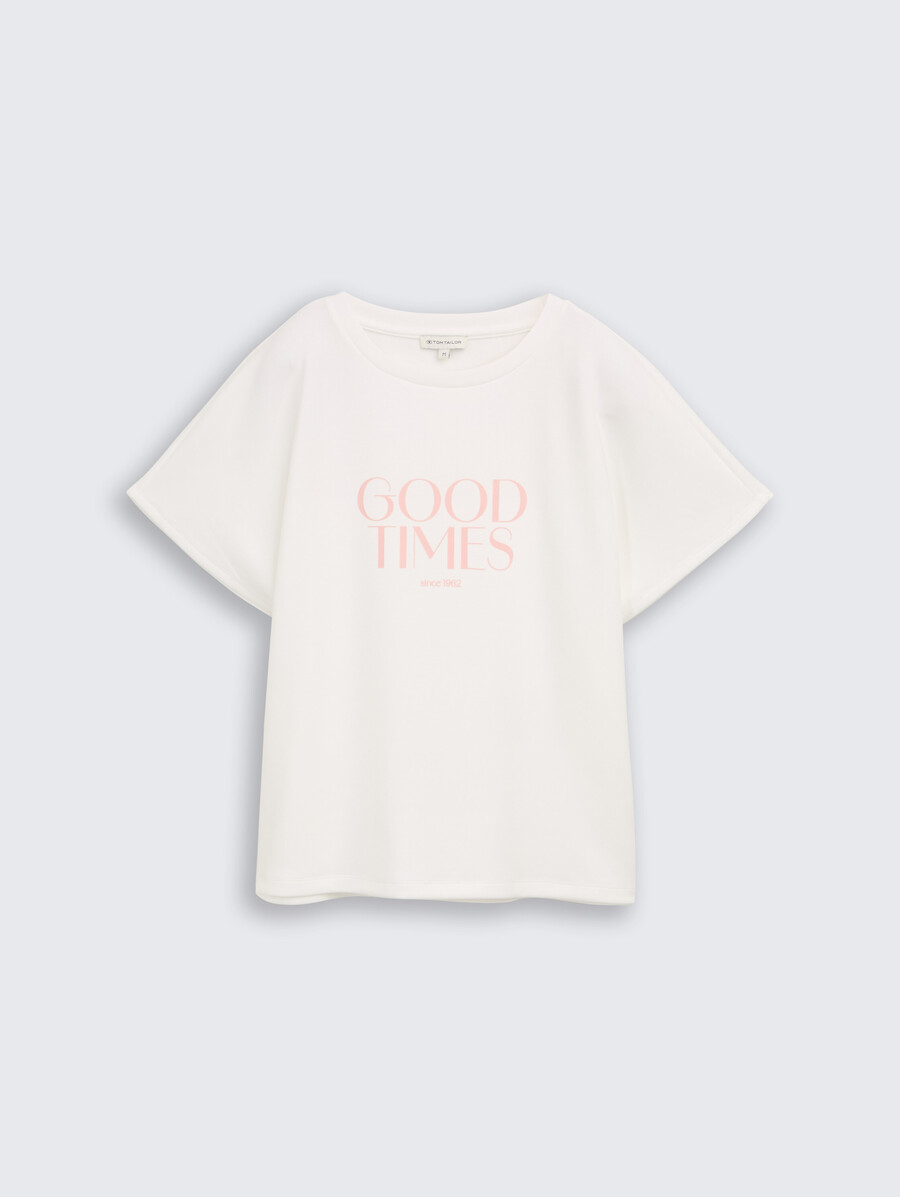 locker geschnittenes t-shirt mit aufdruck
