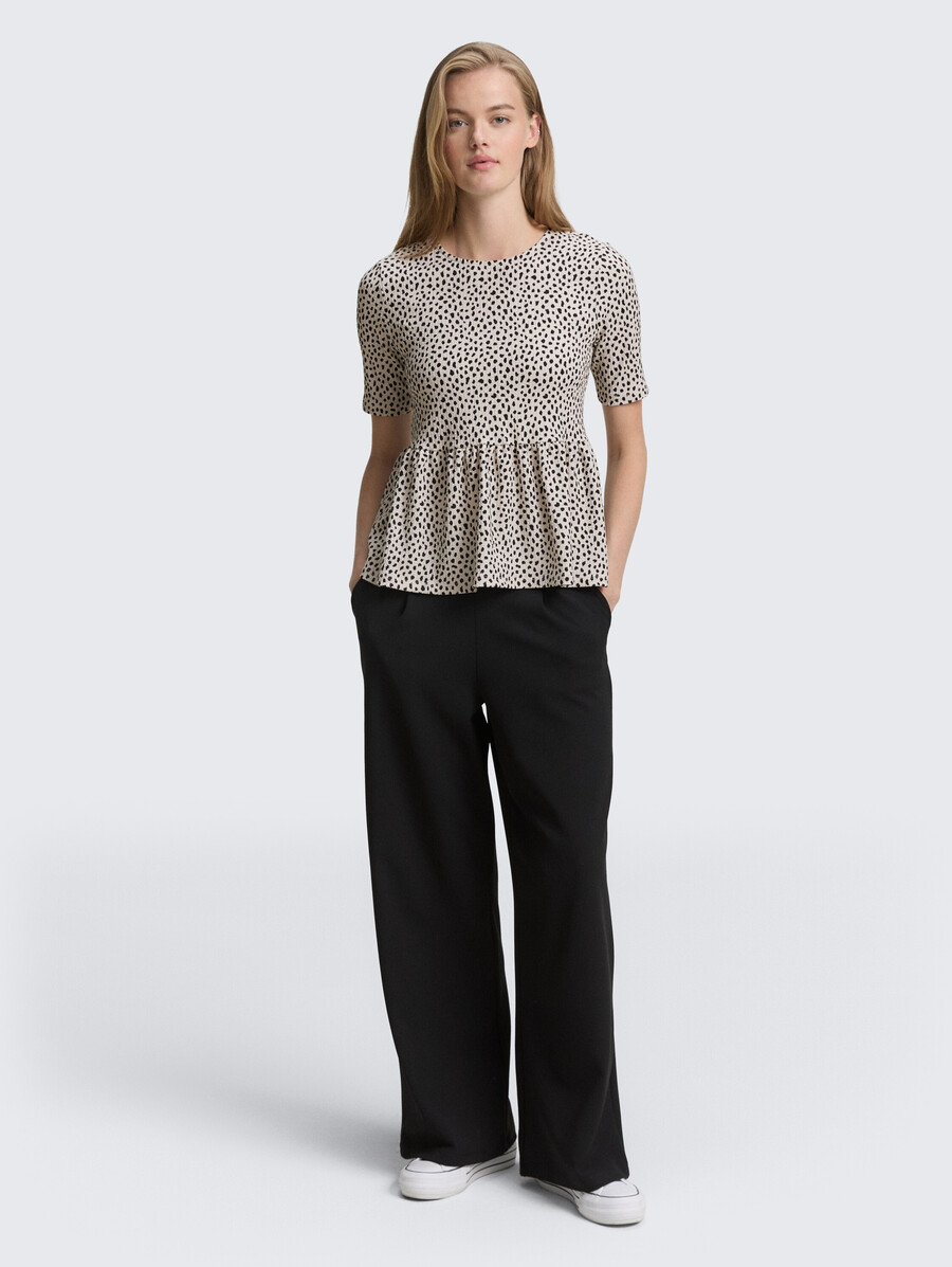 jacquard-t-shirt mit schößchen