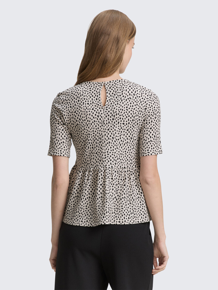 jacquard-t-shirt mit schößchen