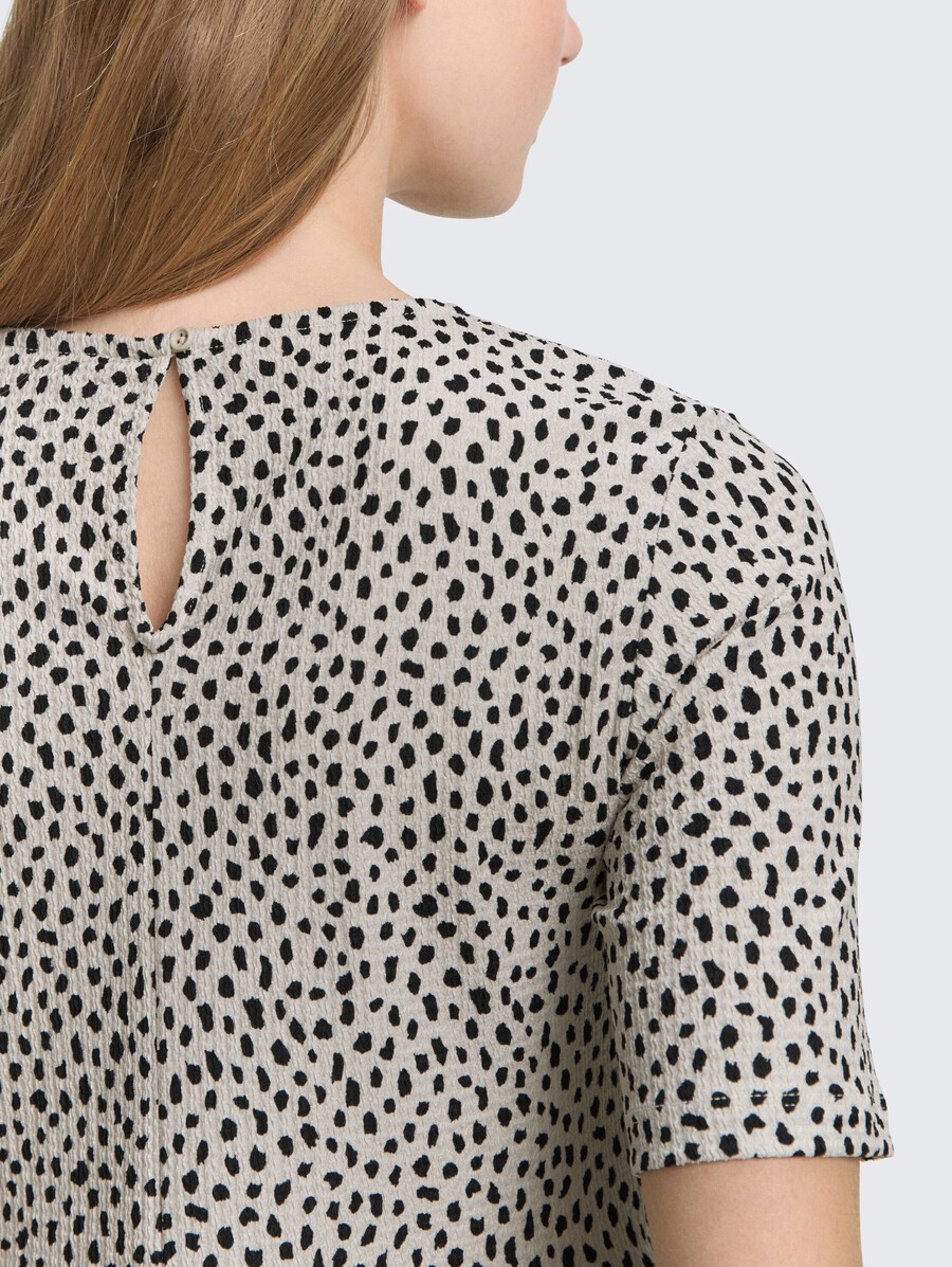 jacquard-t-shirt mit schößchen