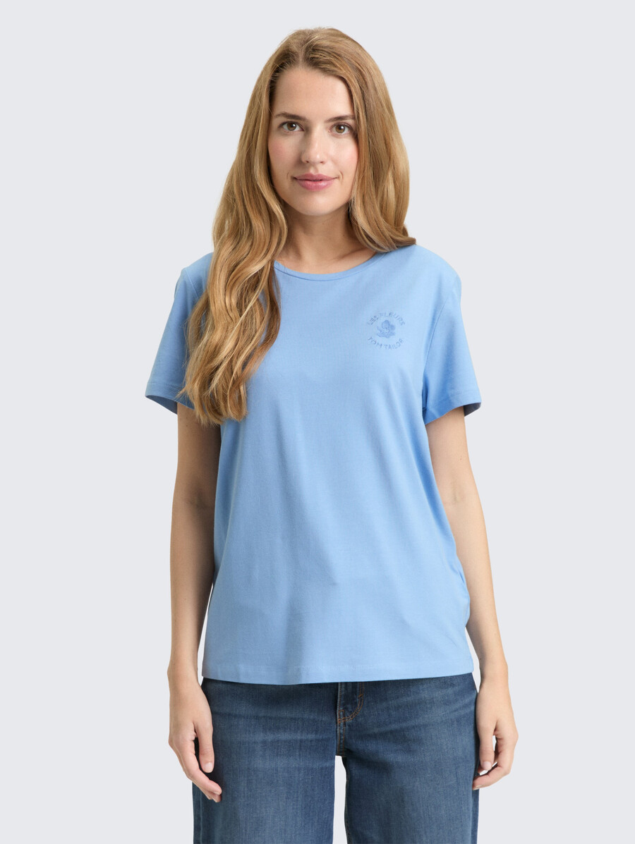 t-shirt mit blumenstickerei