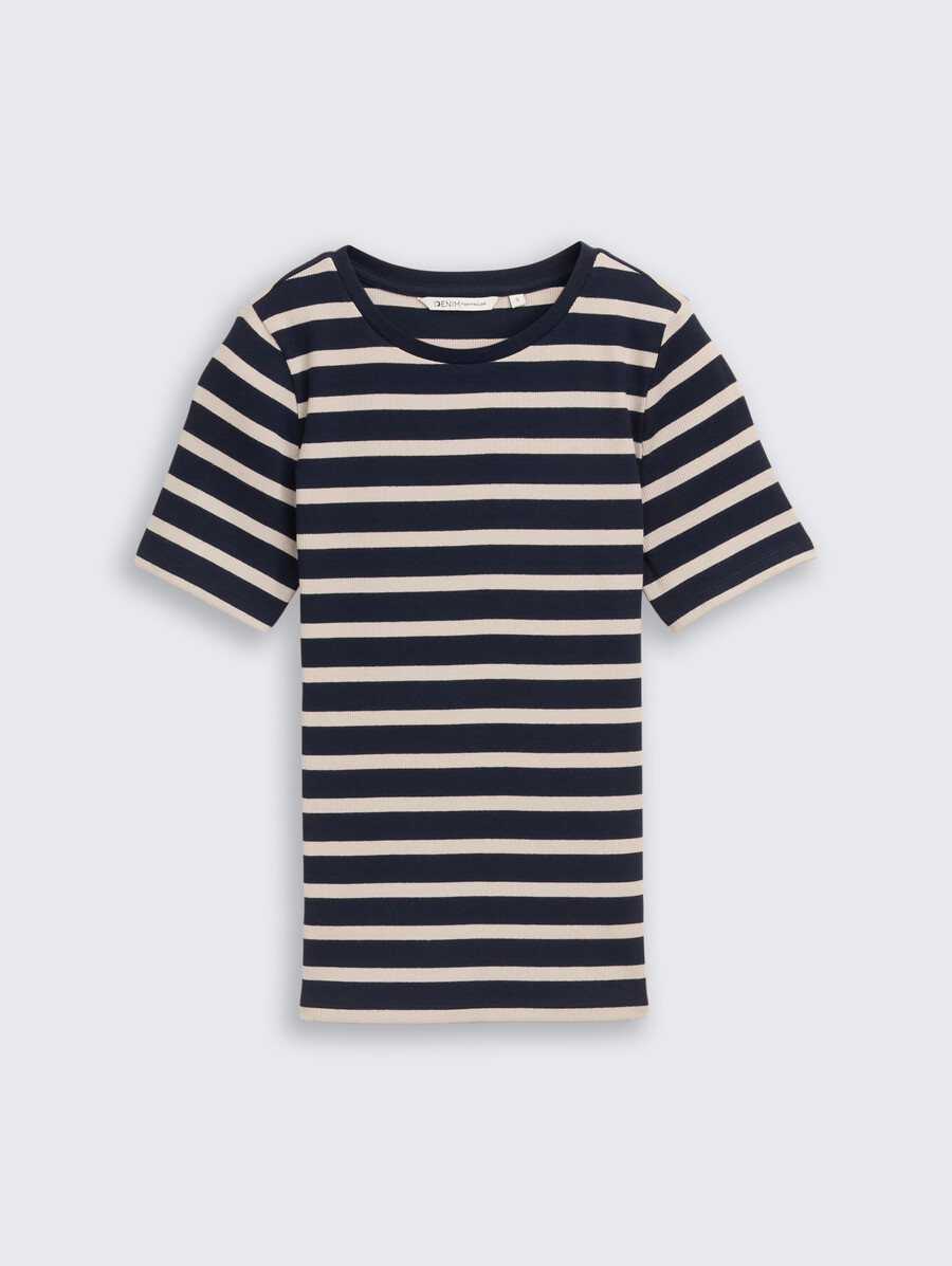 schmal geschnittenes t-shirt mit streifenmuster