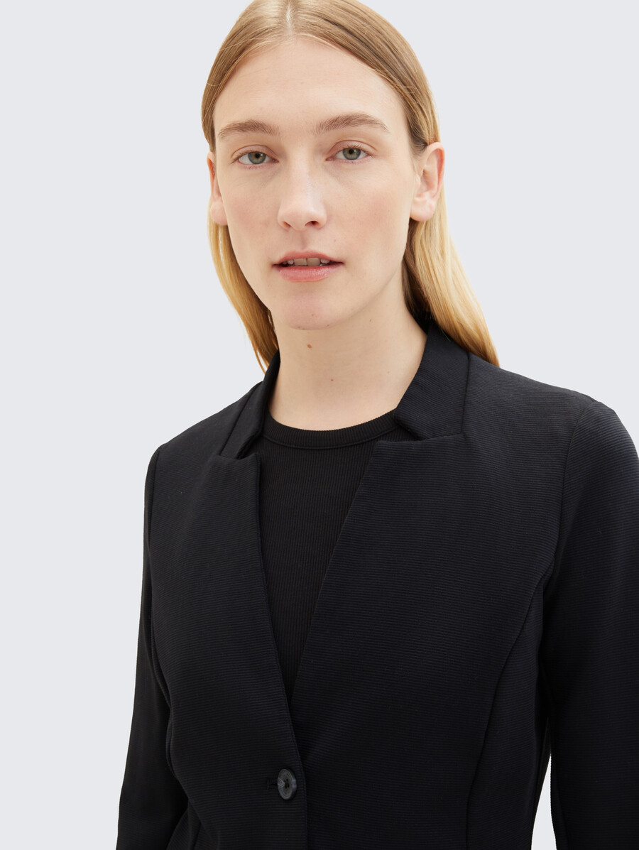 schmal geschnittener blazer mit ottoman-struktur
