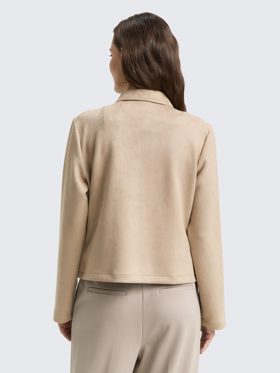 jacke in regulärer passform und wildlederoptik