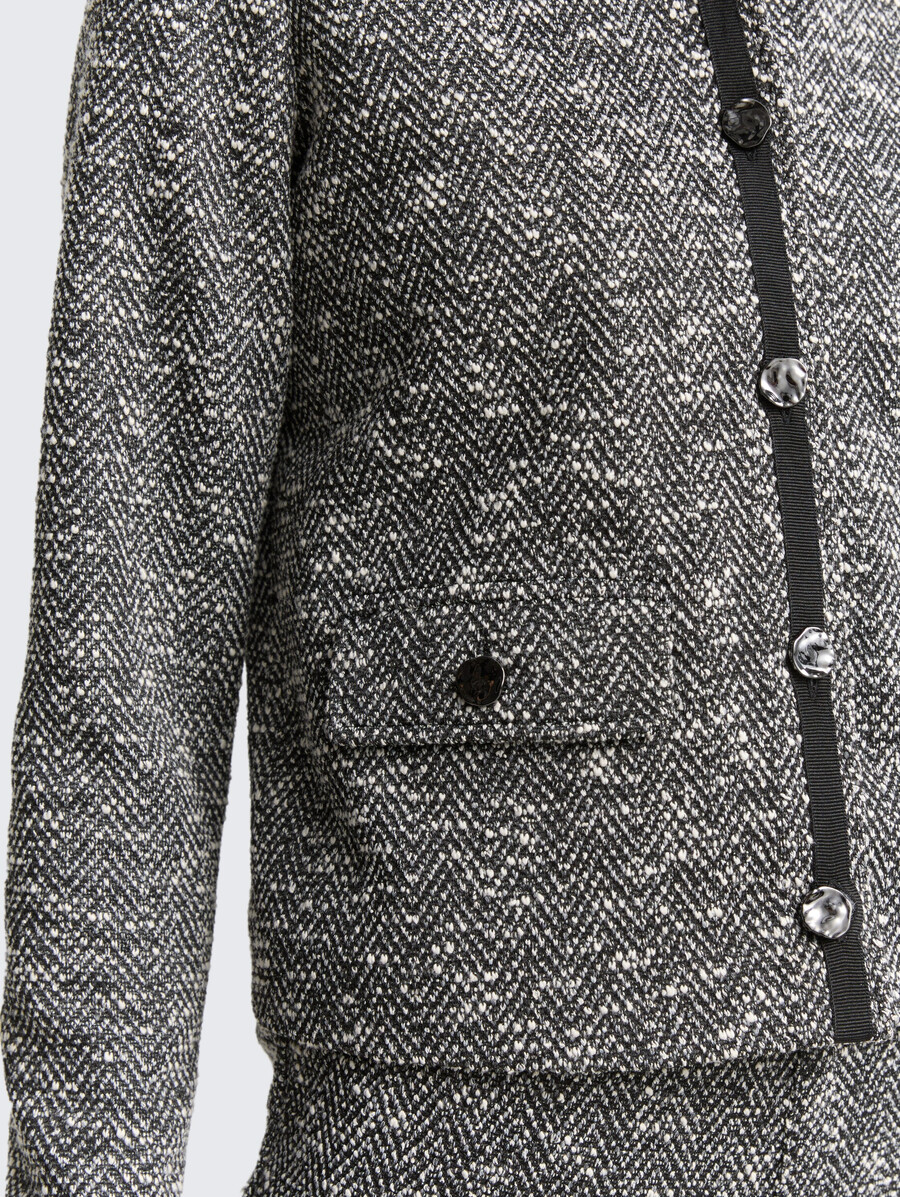 bouclé-jacke in regulärer passform