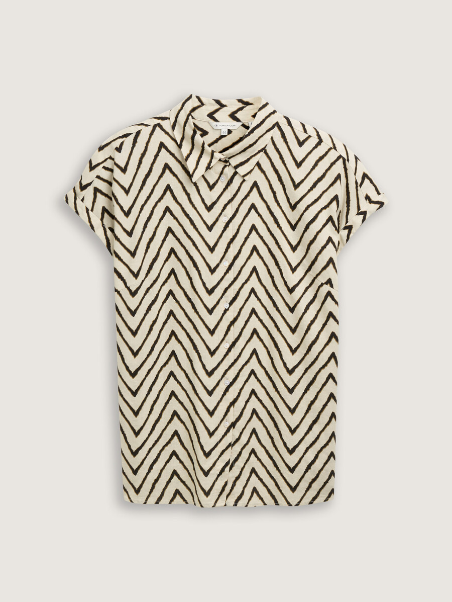 plus size – locker geschnittene bluse mit leinenanteil