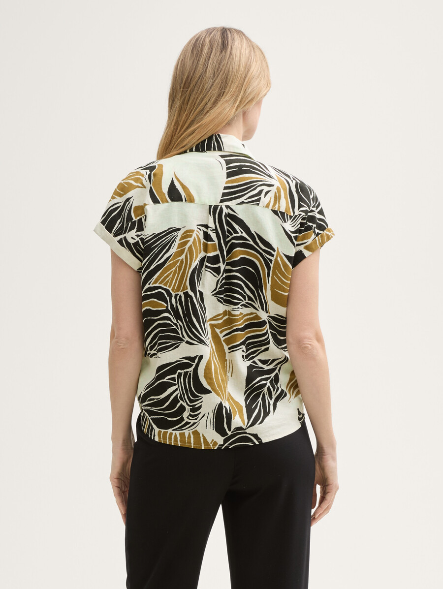 locker geschnittene bluse mit leinenanteil