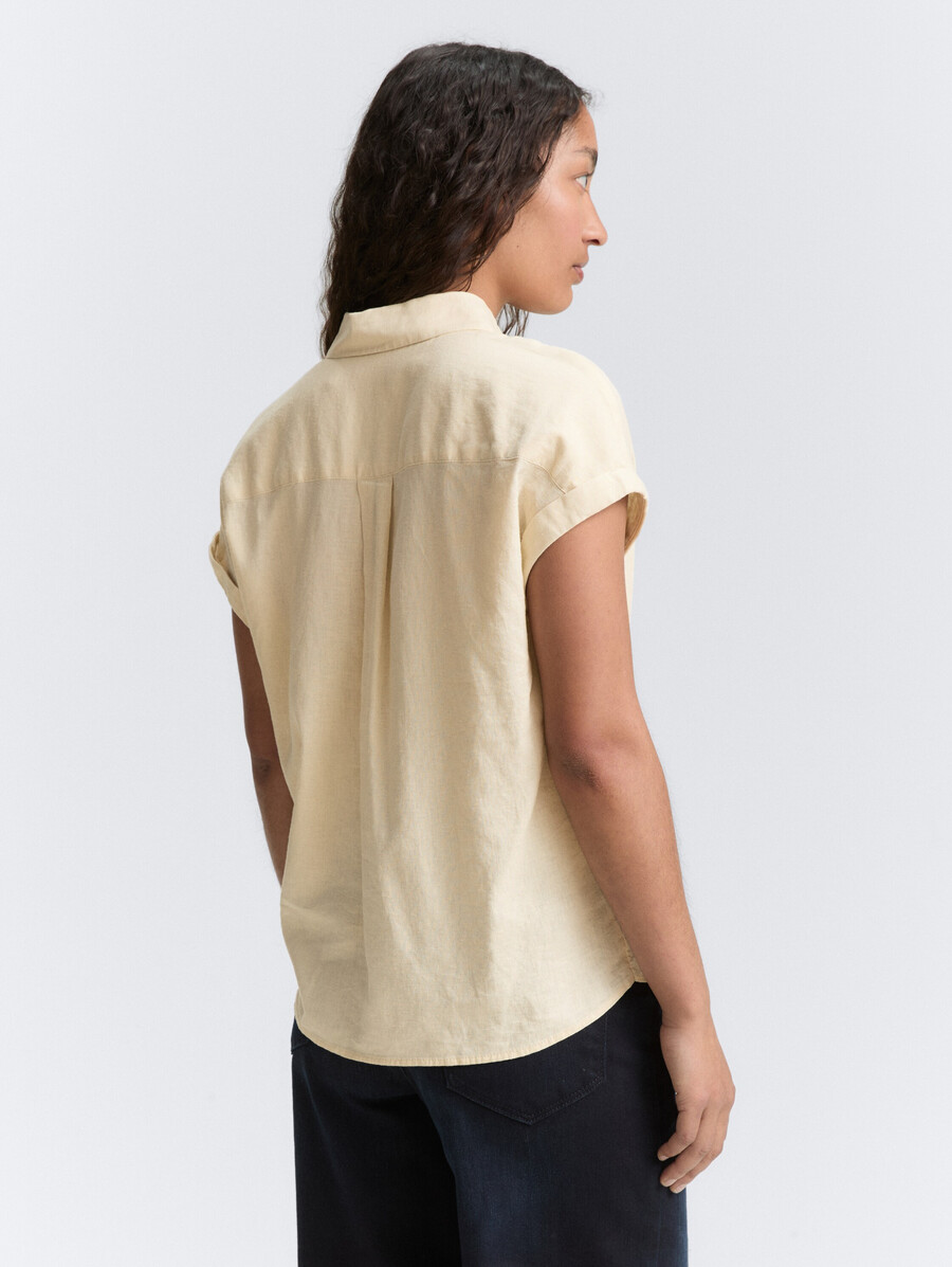 locker geschnittene bluse mit leinenanteil