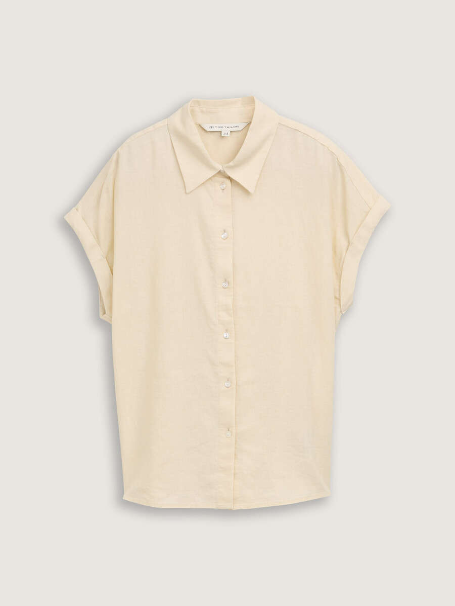locker geschnittene bluse mit leinenanteil