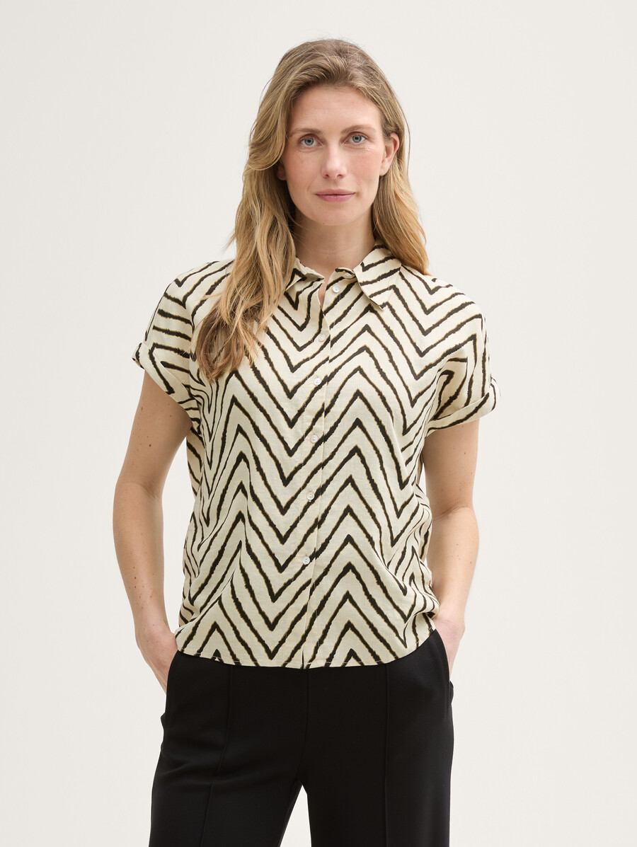 locker geschnittene bluse mit leinenanteil