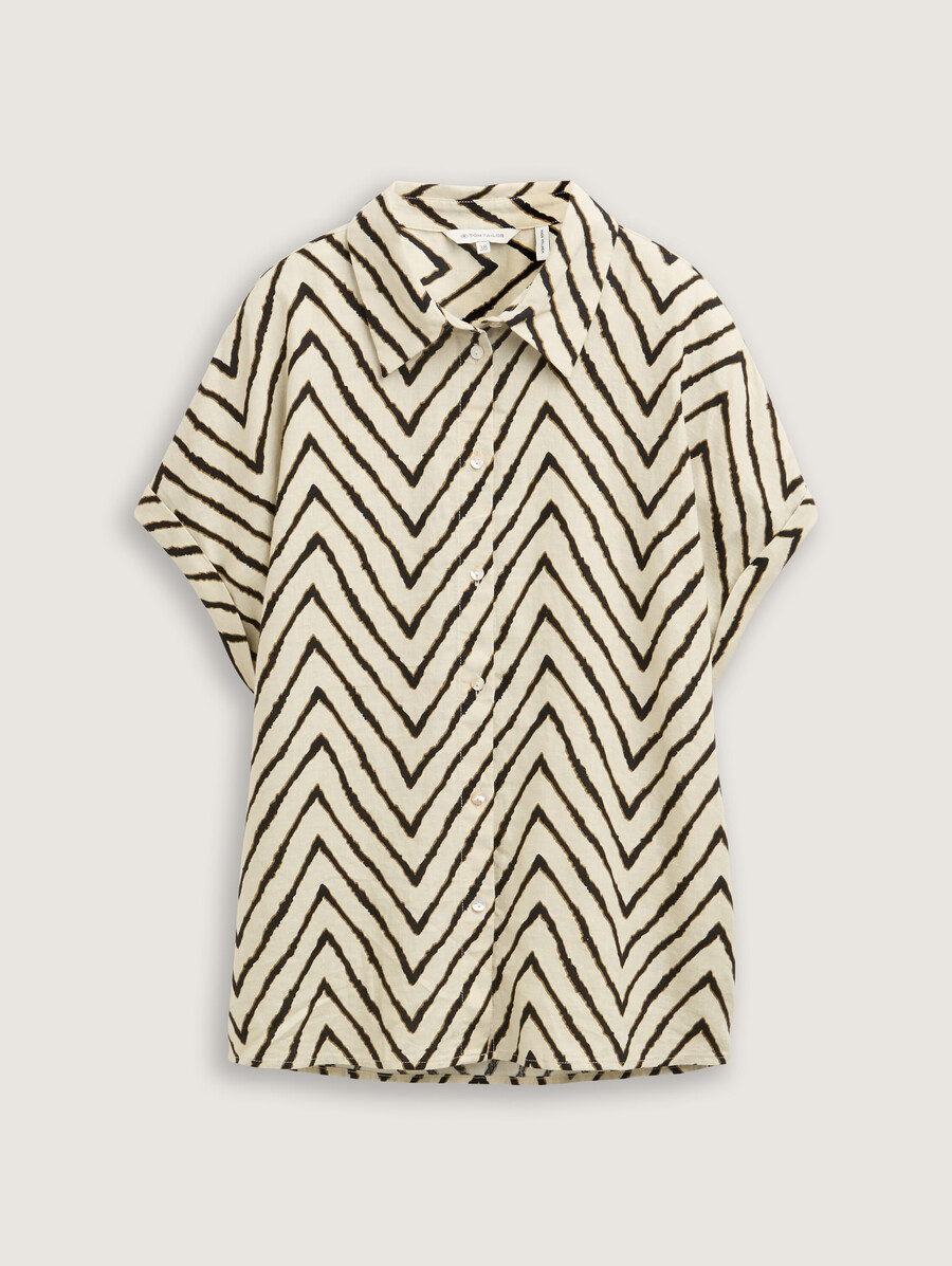 locker geschnittene bluse mit leinenanteil