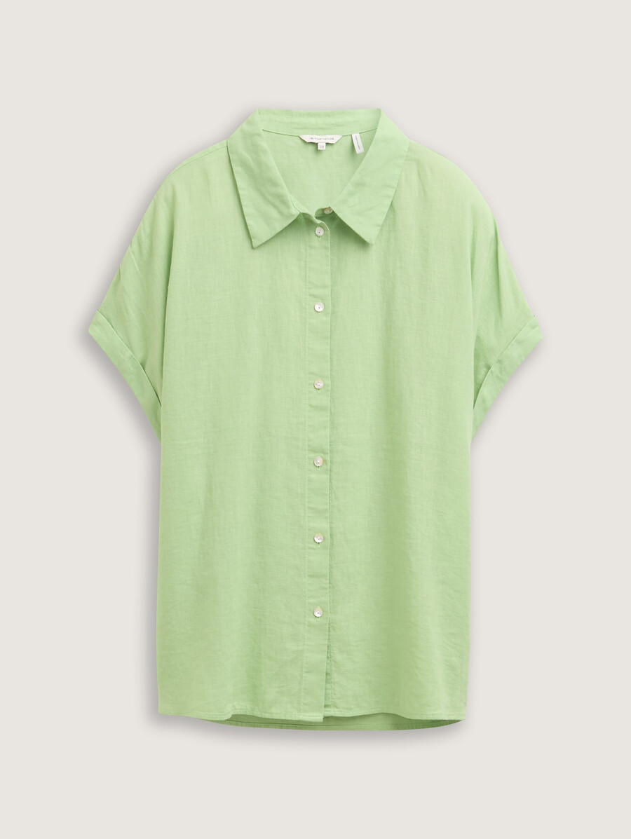 locker geschnittene bluse mit leinenanteil