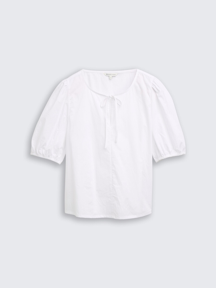 popelinebluse mit schleifendetail