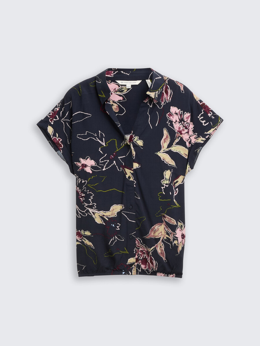 bluse in Übergröße mit blumenmuster