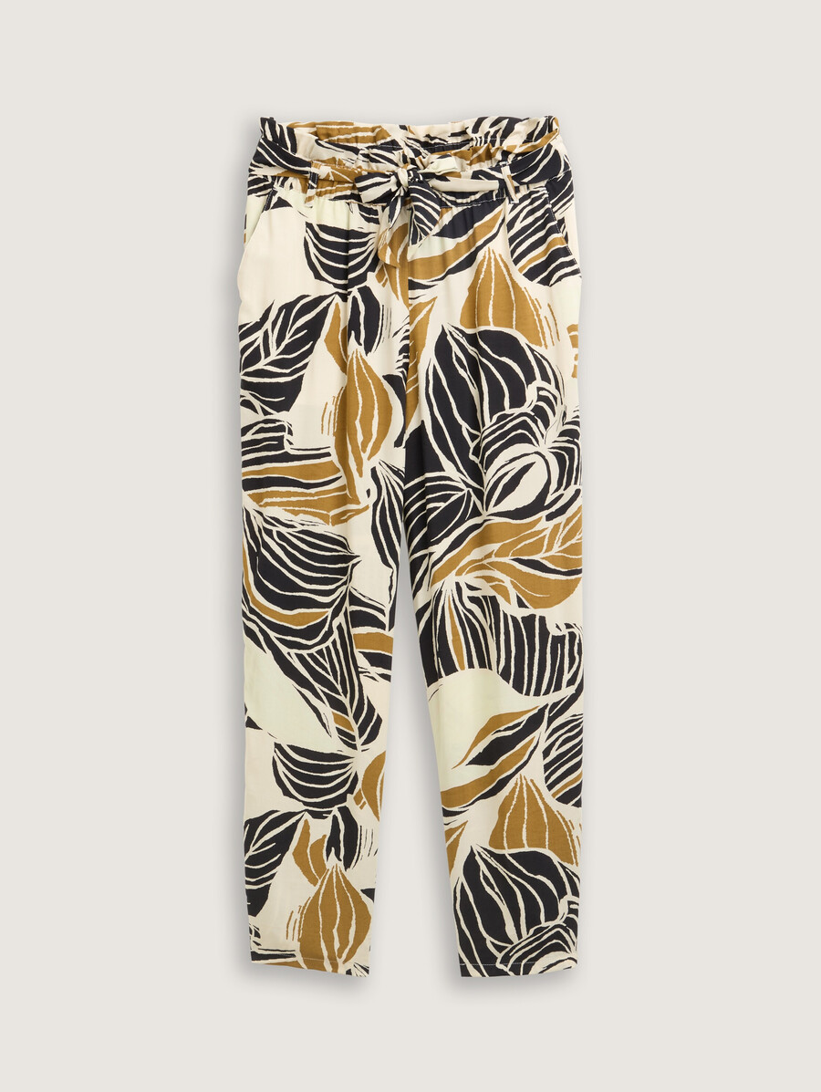 lockere schmal geschnittene paperbag-hose