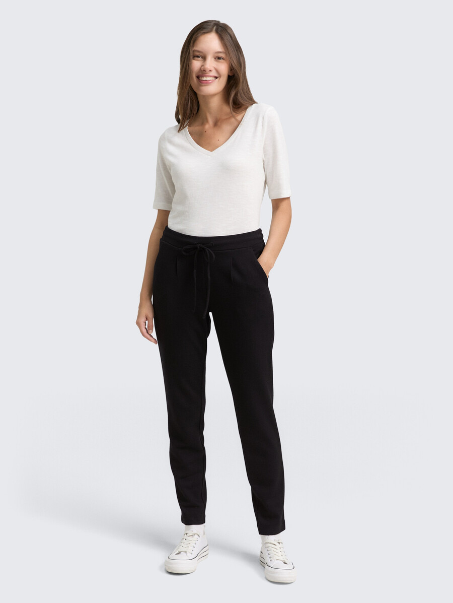locker sitzende jacquard-hose mit kordelzug