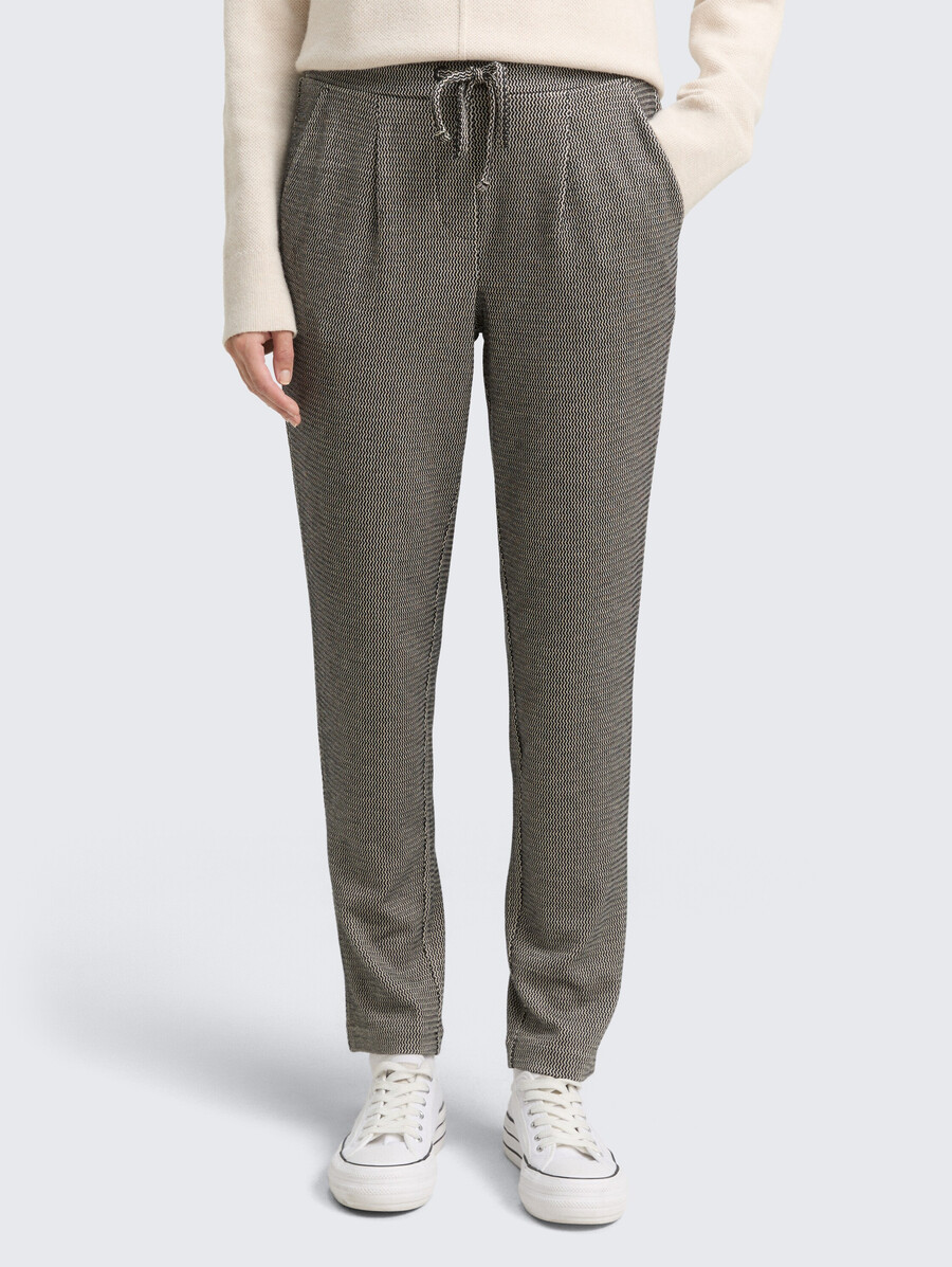 locker sitzende jacquard-hose mit kordelzug