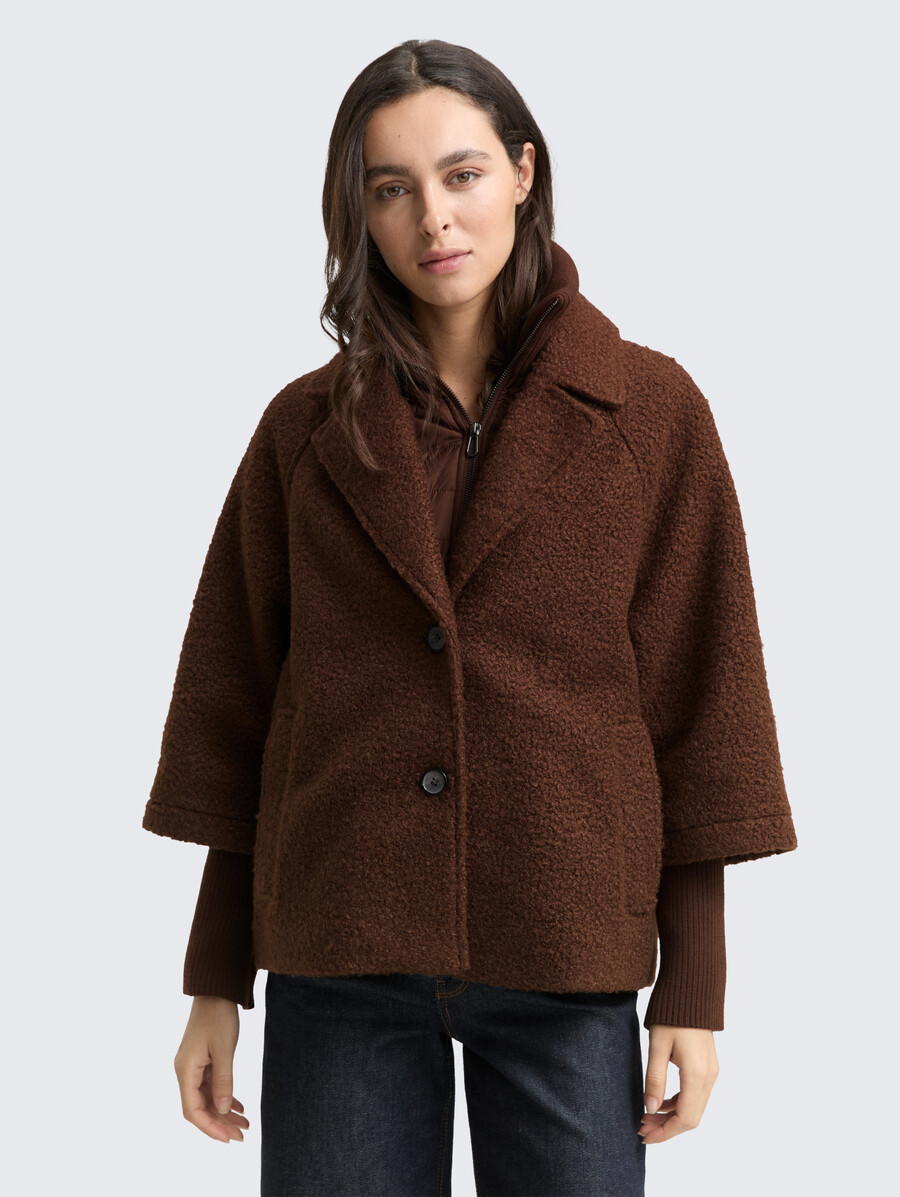 bouclé-cape-jacke im 2-in-1-look
