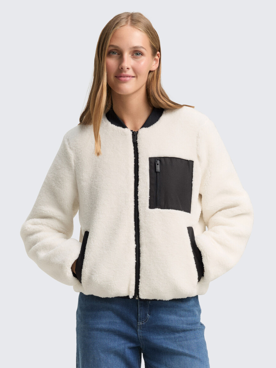 teddyjacke mit bomberkragen