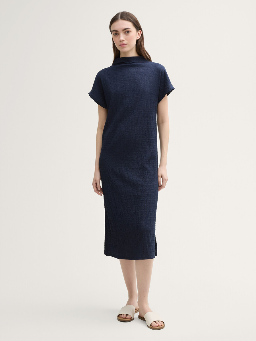 midikleid mit stehkragen