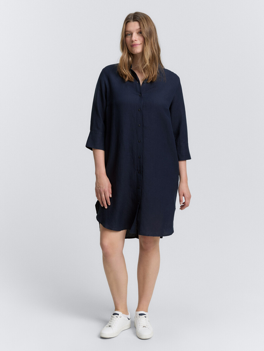blusenkleid in Übergröße mit leinenanteil