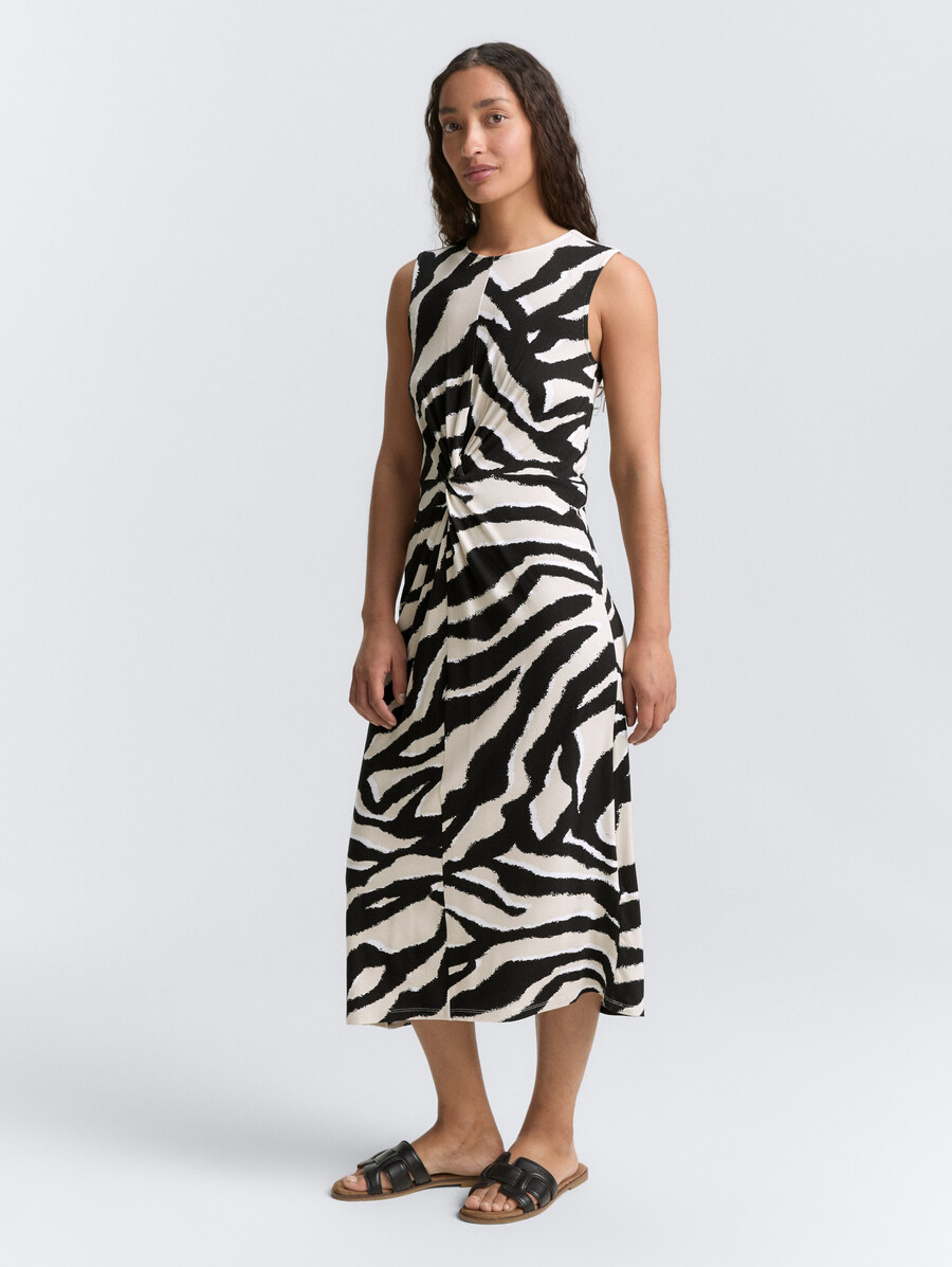 jersey-midikleid mit knotendetail