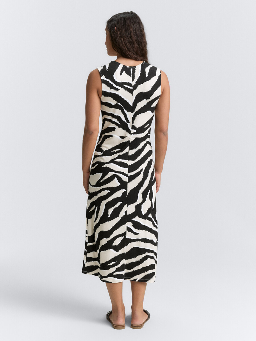 jersey-midikleid mit knotendetail