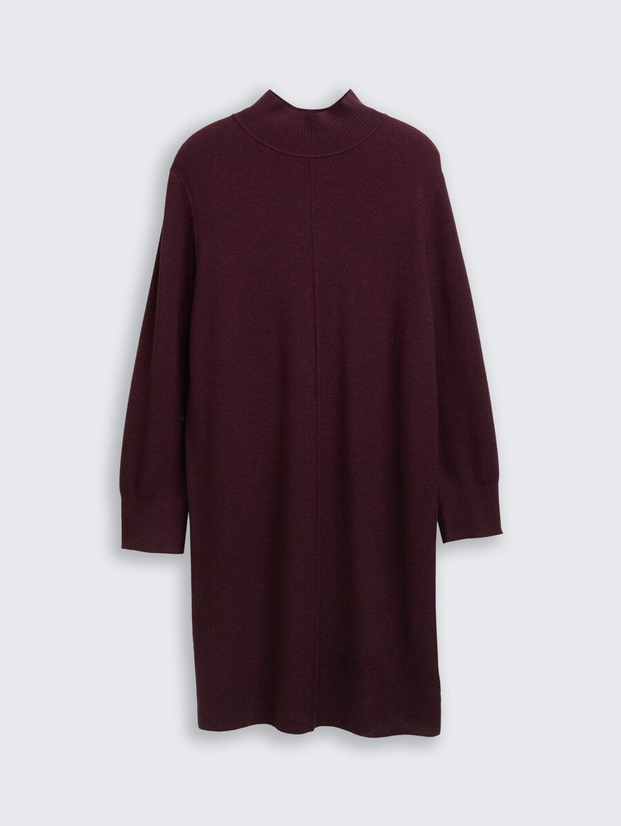 plus size – strickkleid mit stehkragen