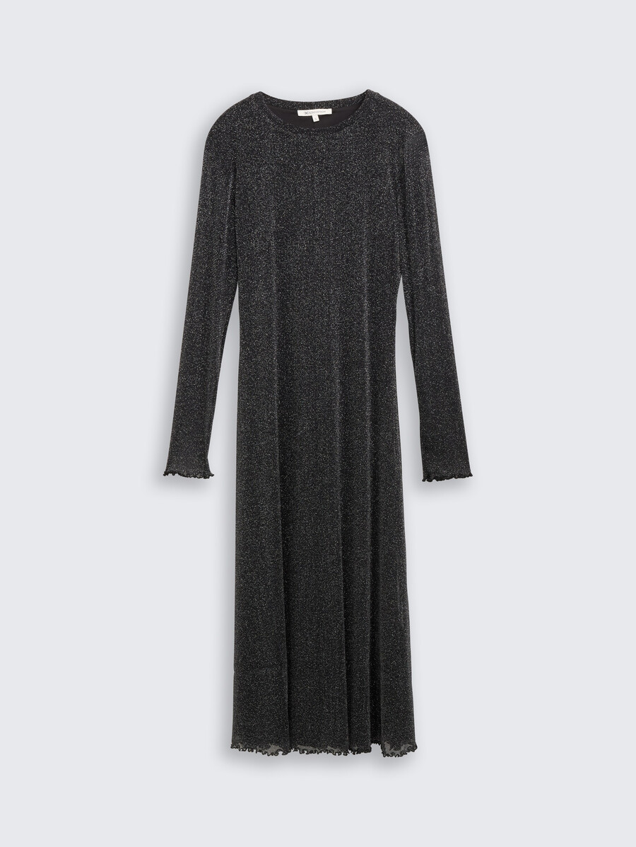 midi-meshkleid mit glitzereffekt