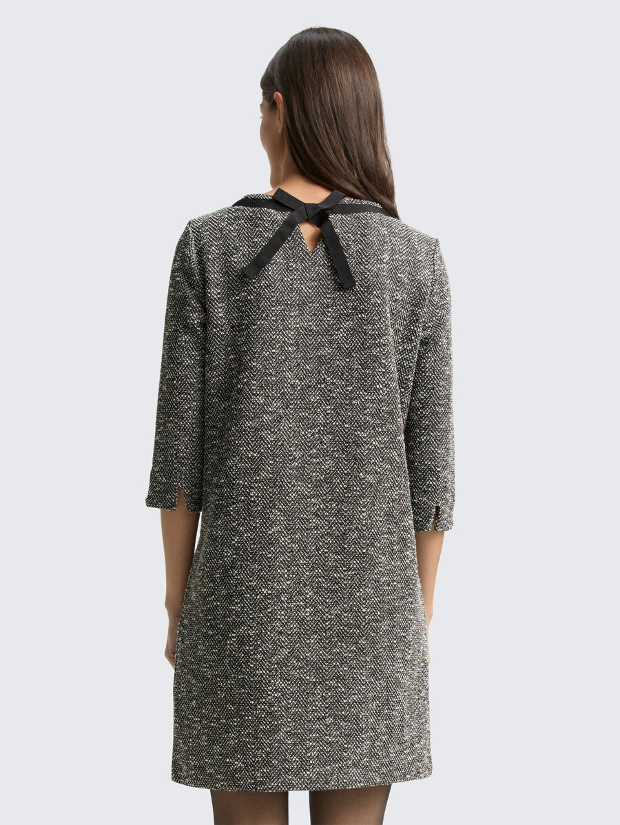 bouclé-kleid mit schleifendetail