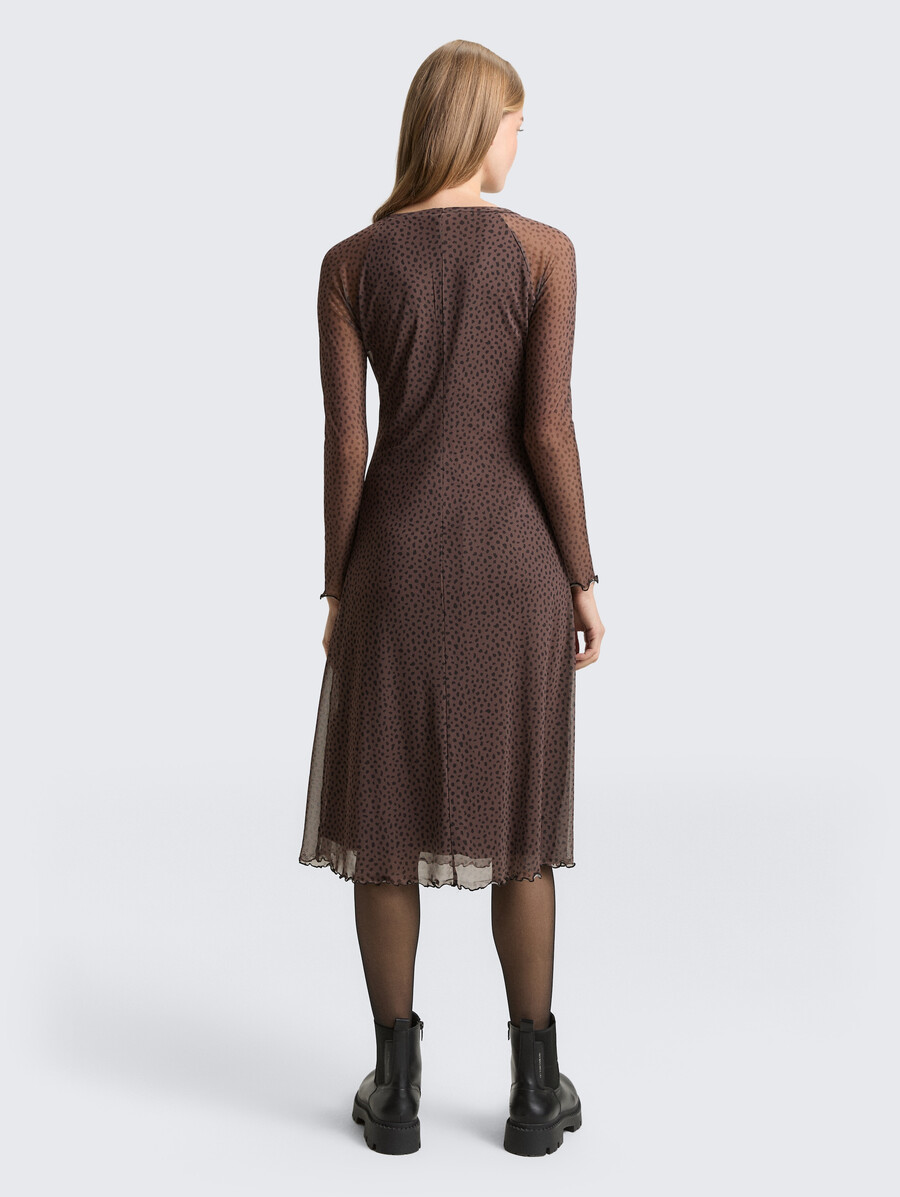 mesh-midikleid mit muster