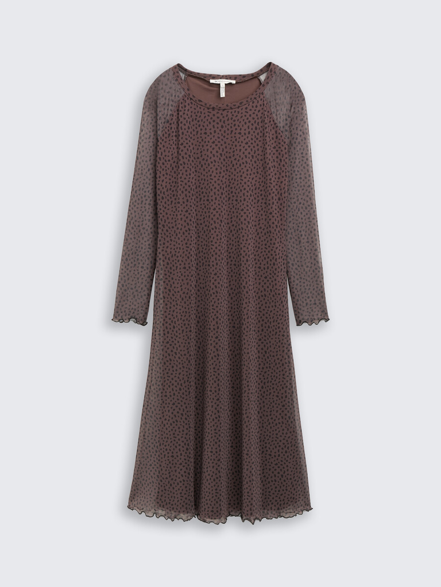 mesh-midikleid mit muster