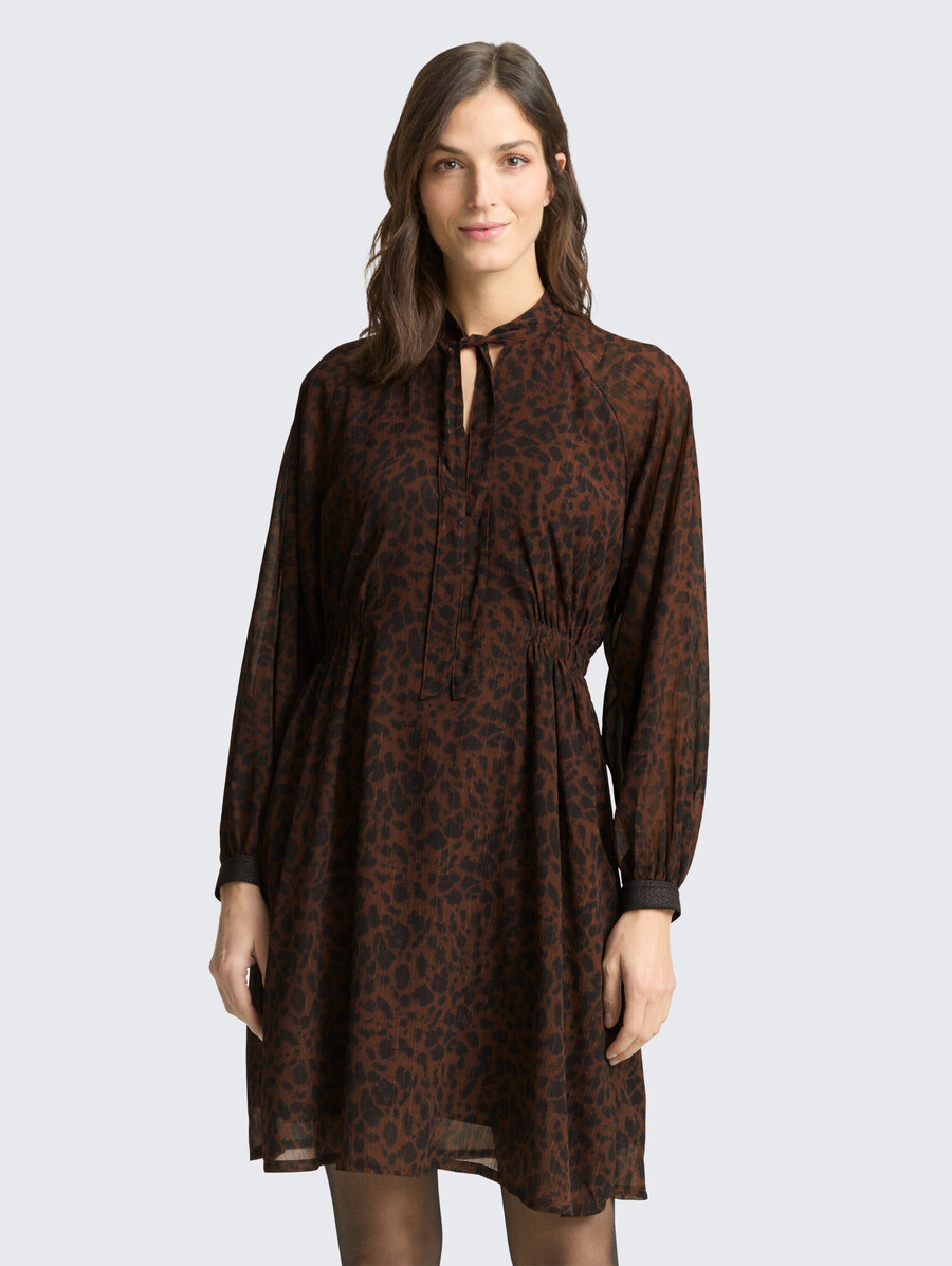 chiffonkleid mit leopardenmuster