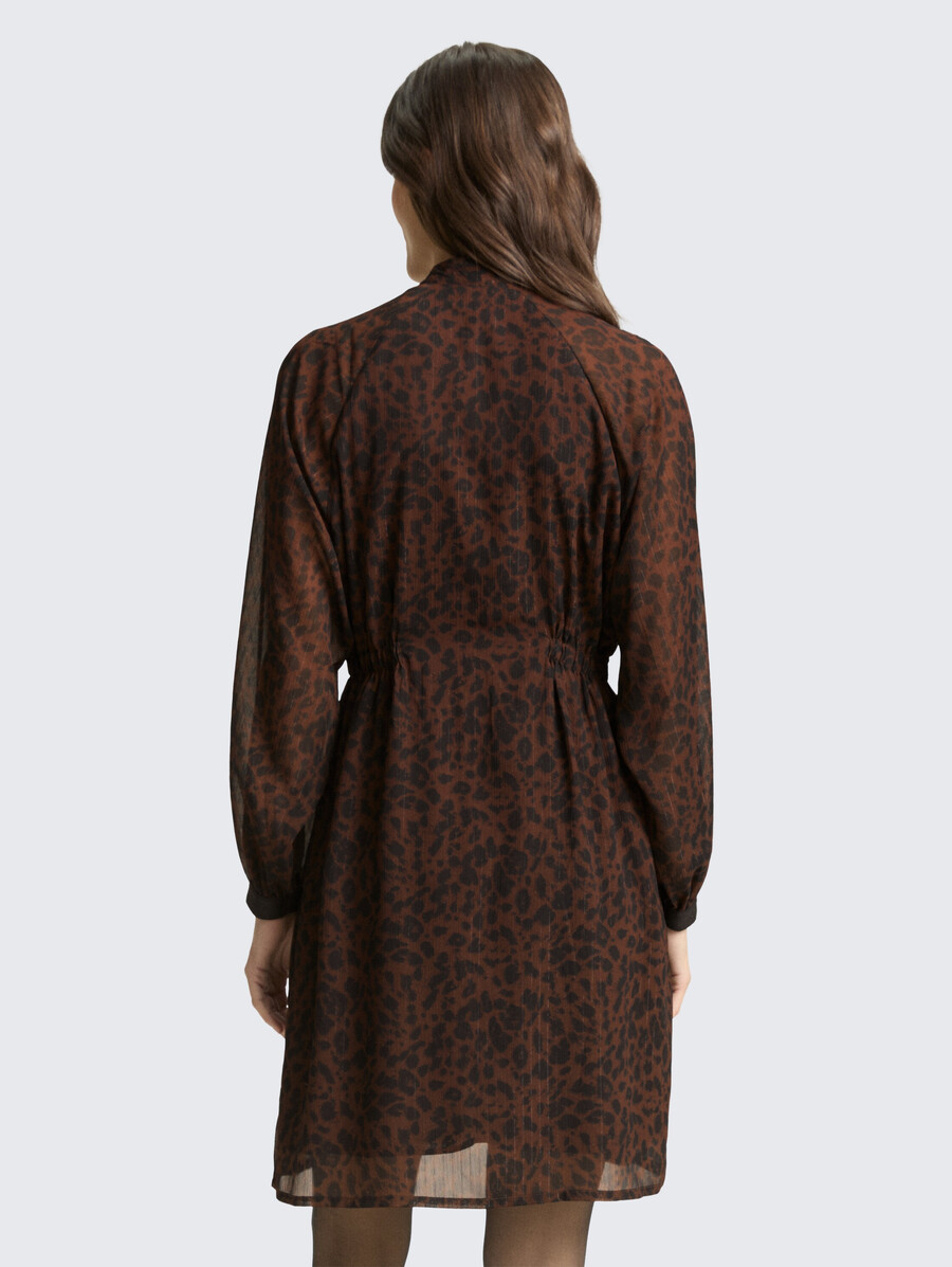 chiffonkleid mit leopardenmuster