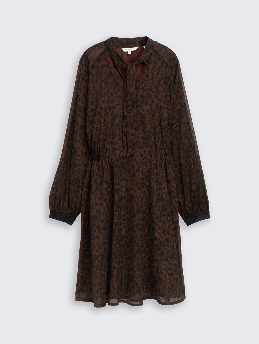 chiffonkleid mit leopardenmuster