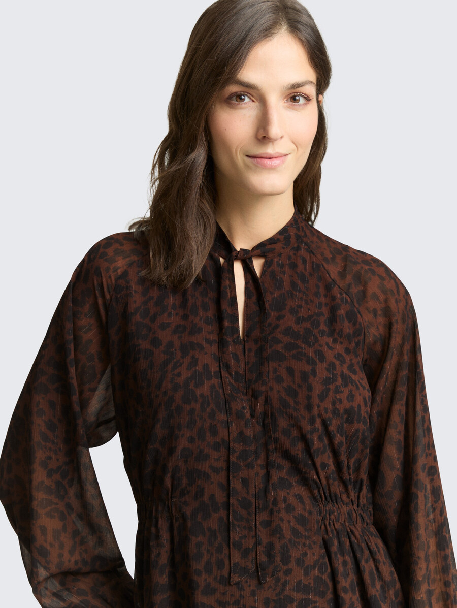 chiffonkleid mit leopardenmuster