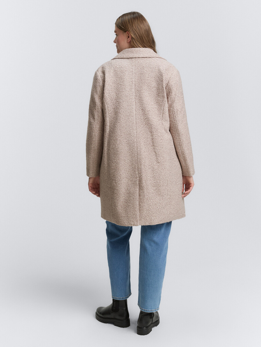 Übergröße – bouclé-mantel mit reverskragen