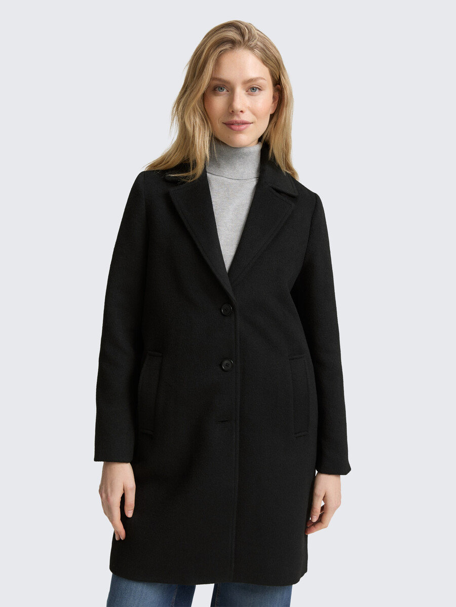wollmantel mit eingrifftaschen