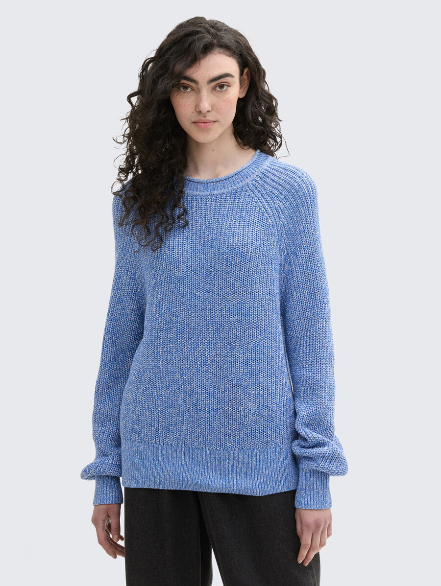 strickpullover mit leicht ballonförmigen Ärmeln