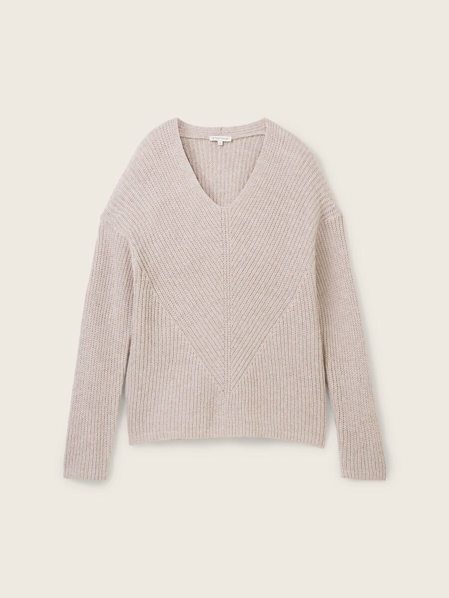 strickpullover mit v-ausschnitt